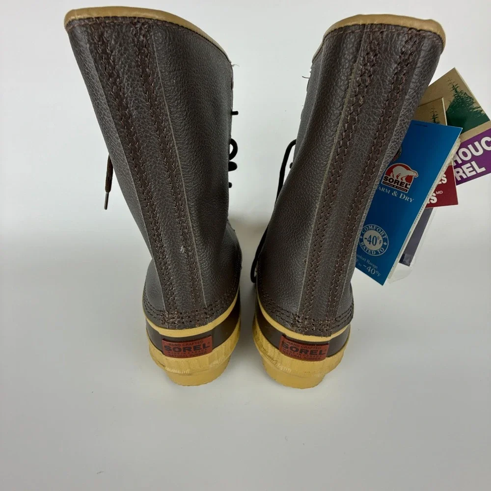 Vintage Sorel Caribou Winter Snow‎ Boots Mens 7 Arctic Pac Chocolate  Canada New
